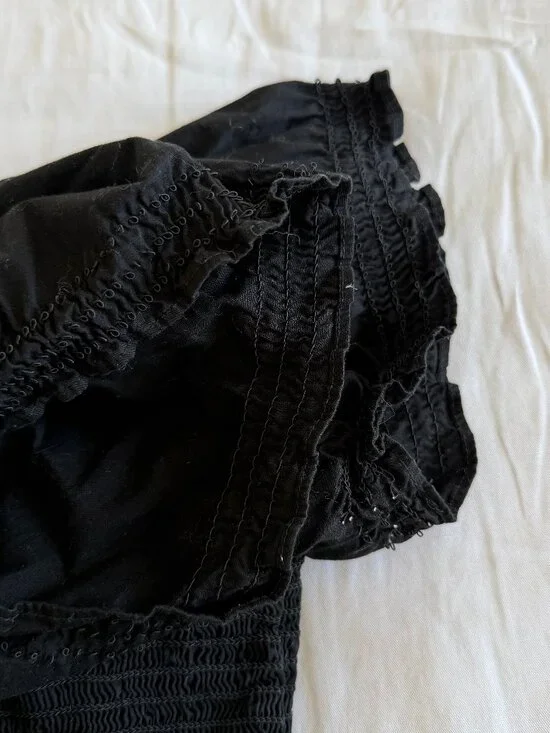 OPT Black square neck puff dress (sz S/M) - Picture 5 of 11